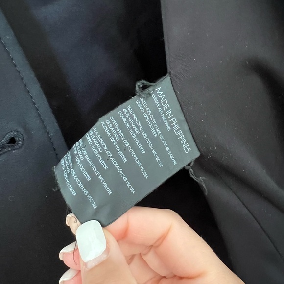 Club Monaco Black Trench Coat - Picture 8 of 8